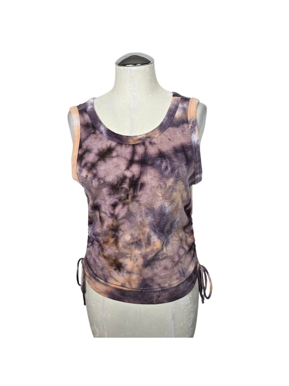Liz & Sara Printed Tie Dye Ruched Tank Top XL